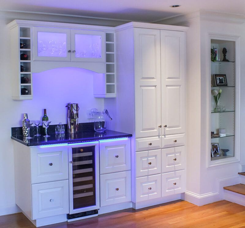 Custom Bar with Dreamy White Cabinets