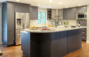 New kitchen with charcoal cabinetry