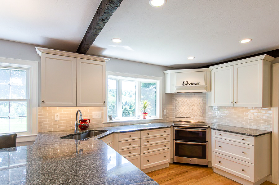 Out of the three kitchen designs for this home, the owners choose a kitchen peninsula that now adds so much storage and prep space. 